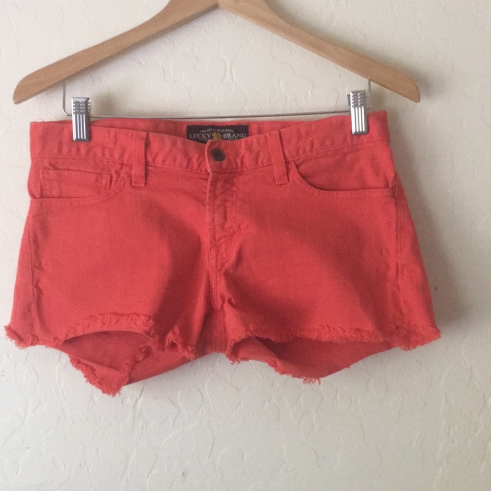 Coral/ orange short shorts